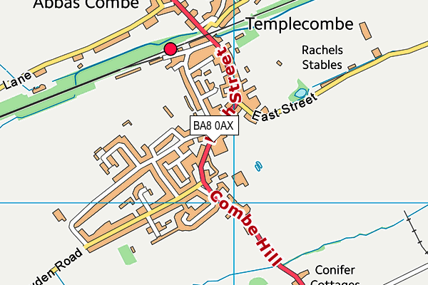 BA8 0AX map - OS VectorMap District (Ordnance Survey)