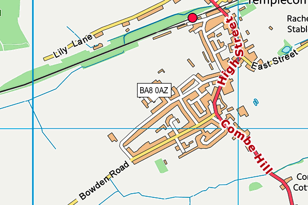 BA8 0AZ map - OS VectorMap District (Ordnance Survey)