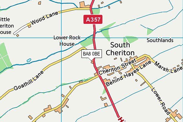 BA8 0BE map - OS VectorMap District (Ordnance Survey)