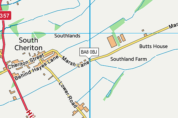 BA8 0BJ map - OS VectorMap District (Ordnance Survey)