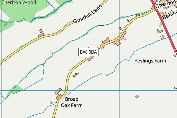 BA8 0DA map - OS VectorMap District (Ordnance Survey)