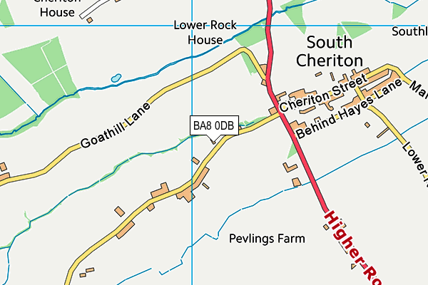 BA8 0DB map - OS VectorMap District (Ordnance Survey)