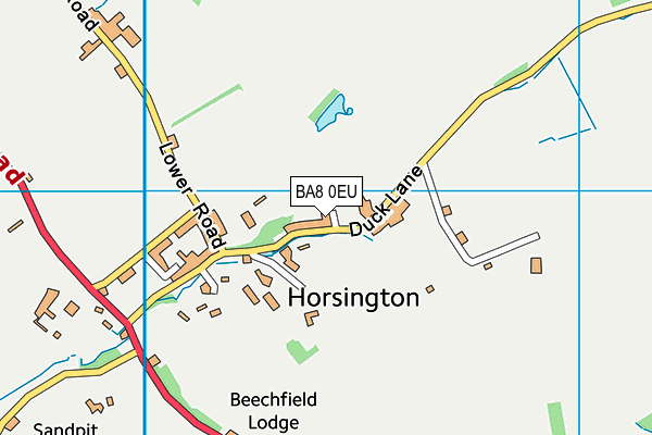 BA8 0EU map - OS VectorMap District (Ordnance Survey)