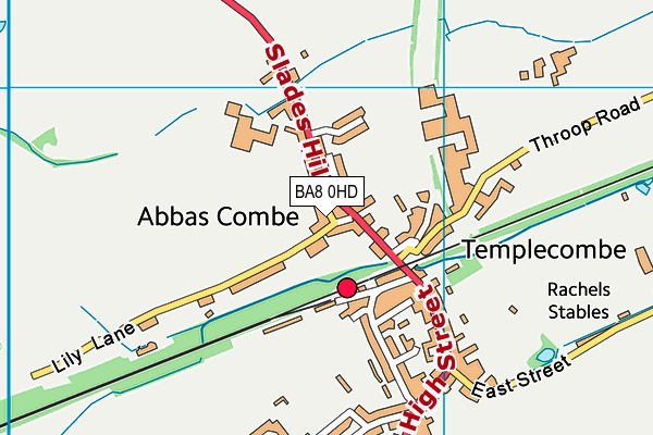 BA8 0HD map - OS VectorMap District (Ordnance Survey)