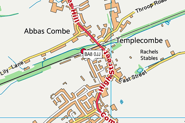 BA8 0JJ map - OS VectorMap District (Ordnance Survey)