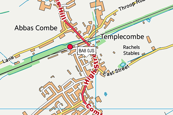 BA8 0JS map - OS VectorMap District (Ordnance Survey)