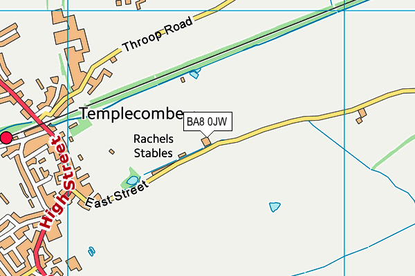 BA8 0JW map - OS VectorMap District (Ordnance Survey)