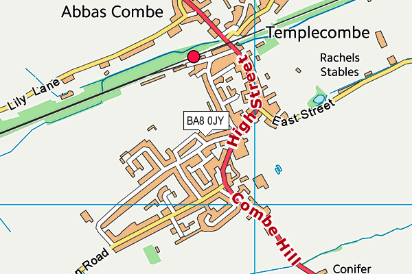 Templecombe Recreation Ground map (BA8 0JY) - OS VectorMap District (Ordnance Survey)