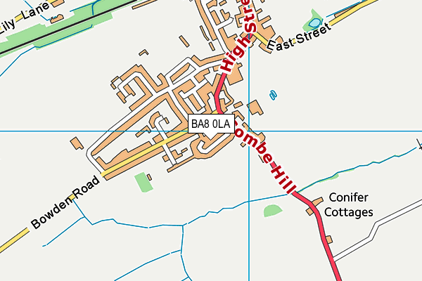 BA8 0LA map - OS VectorMap District (Ordnance Survey)