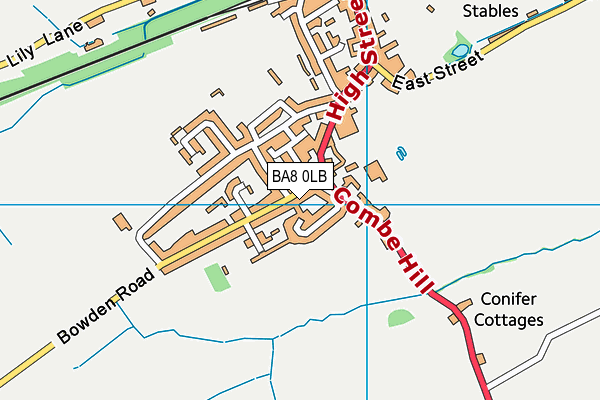 BA8 0LB map - OS VectorMap District (Ordnance Survey)