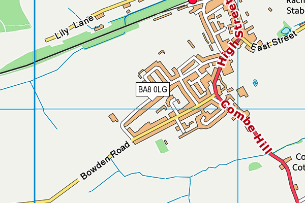 BA8 0LG map - OS VectorMap District (Ordnance Survey)