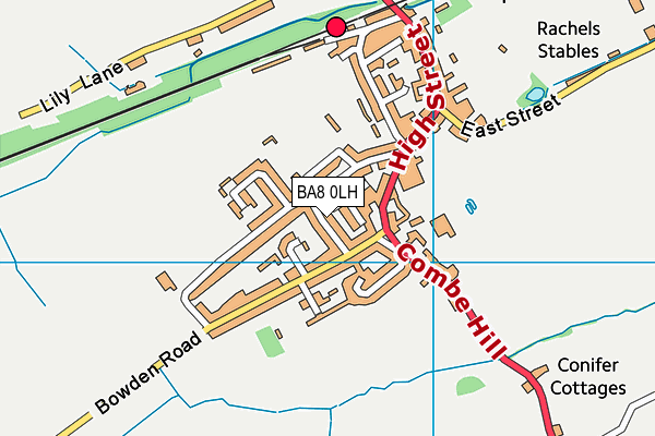 BA8 0LH map - OS VectorMap District (Ordnance Survey)