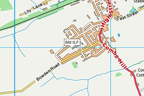 BA8 0LP map - OS VectorMap District (Ordnance Survey)