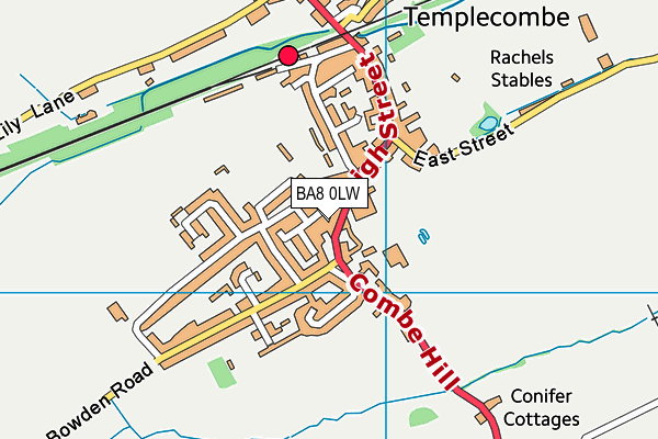 BA8 0LW map - OS VectorMap District (Ordnance Survey)