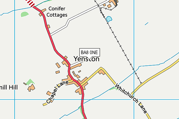 BA8 0NE map - OS VectorMap District (Ordnance Survey)