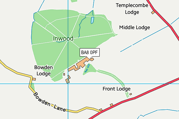 BA8 0PF map - OS VectorMap District (Ordnance Survey)