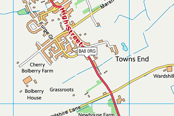 BA8 0RG map - OS VectorMap District (Ordnance Survey)