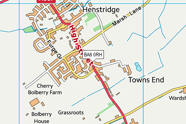 BA8 0RH map - OS VectorMap District (Ordnance Survey)