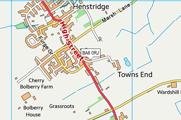 BA8 0RJ map - OS VectorMap District (Ordnance Survey)