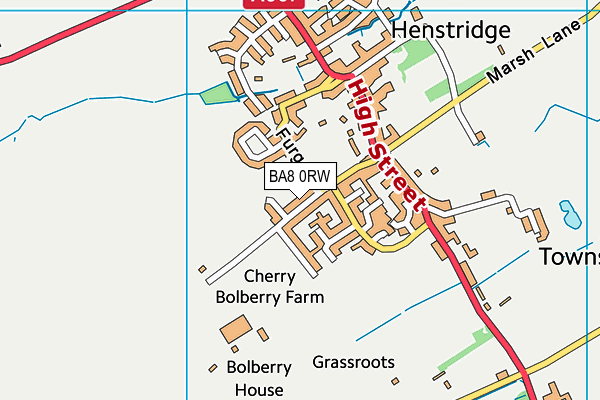 BA8 0RW map - OS VectorMap District (Ordnance Survey)