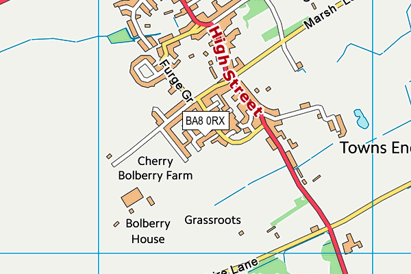 BA8 0RX map - OS VectorMap District (Ordnance Survey)