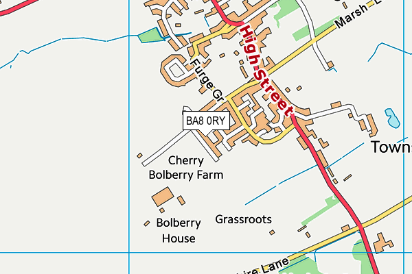 BA8 0RY map - OS VectorMap District (Ordnance Survey)