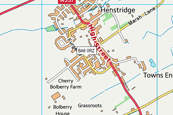 BA8 0RZ map - OS VectorMap District (Ordnance Survey)