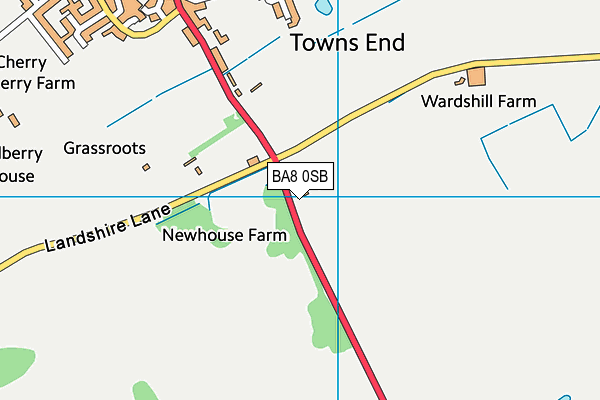 BA8 0SB map - OS VectorMap District (Ordnance Survey)