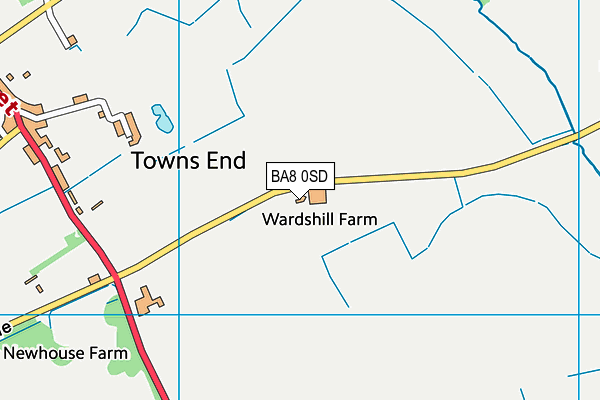 BA8 0SD map - OS VectorMap District (Ordnance Survey)