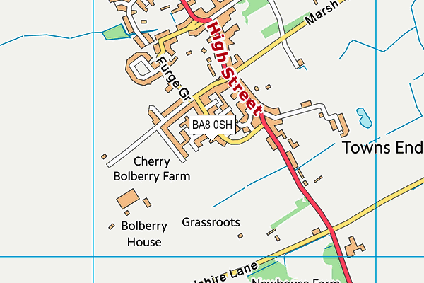 BA8 0SH map - OS VectorMap District (Ordnance Survey)