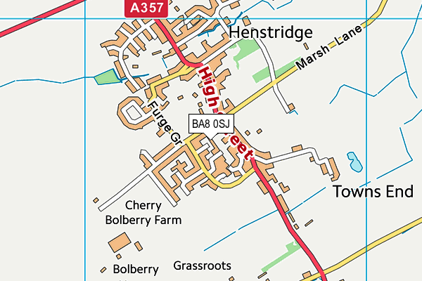 BA8 0SJ map - OS VectorMap District (Ordnance Survey)