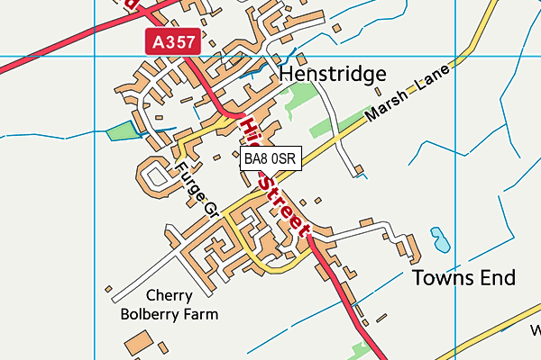 BA8 0SR map - OS VectorMap District (Ordnance Survey)