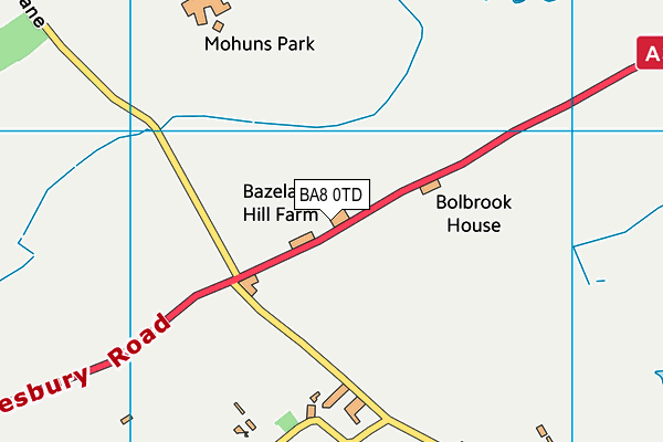 BA8 0TD map - OS VectorMap District (Ordnance Survey)