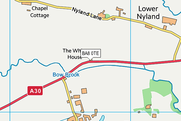 BA8 0TE map - OS VectorMap District (Ordnance Survey)