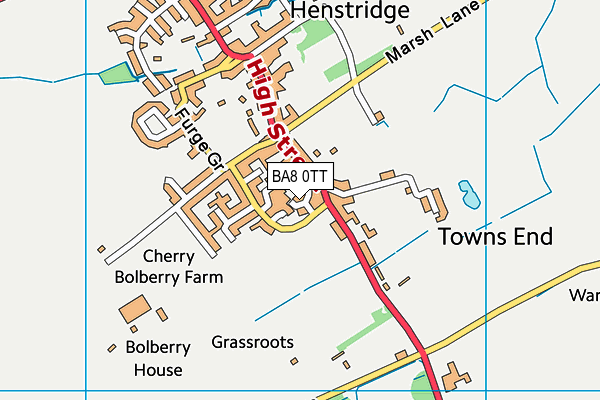 BA8 0TT map - OS VectorMap District (Ordnance Survey)