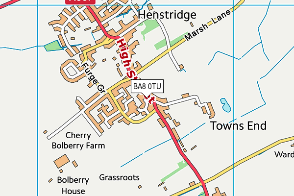 BA8 0TU map - OS VectorMap District (Ordnance Survey)