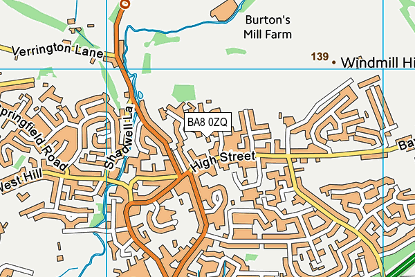 BA8 0ZQ map - OS VectorMap District (Ordnance Survey)