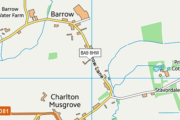 BA9 8HW map - OS VectorMap District (Ordnance Survey)