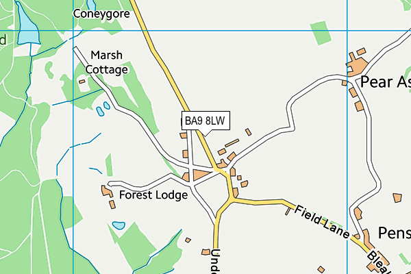 BA9 8LW map - OS VectorMap District (Ordnance Survey)