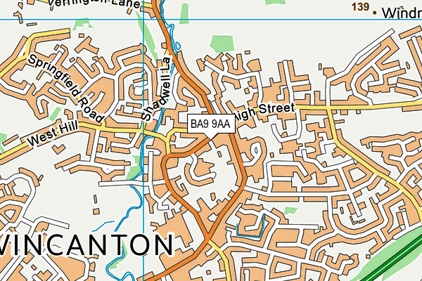 BA9 9AA map - OS VectorMap District (Ordnance Survey)