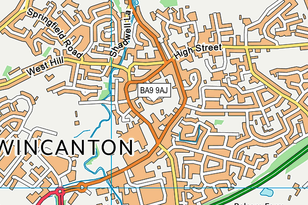 BA9 9AJ map - OS VectorMap District (Ordnance Survey)