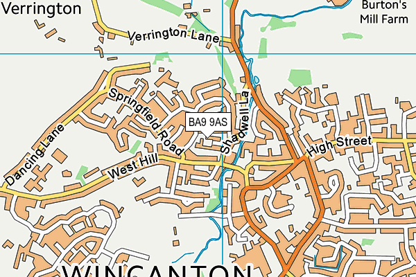 BA9 9AS map - OS VectorMap District (Ordnance Survey)