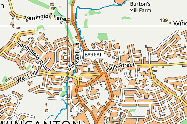 BA9 9AT map - OS VectorMap District (Ordnance Survey)