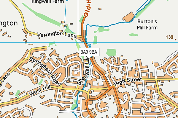 BA9 9BA map - OS VectorMap District (Ordnance Survey)