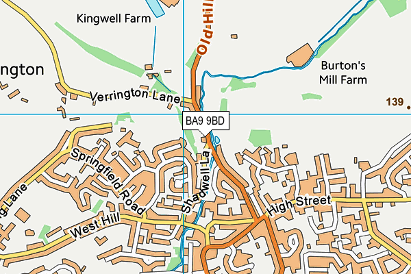 BA9 9BD map - OS VectorMap District (Ordnance Survey)