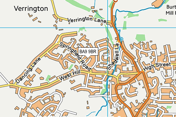BA9 9BR map - OS VectorMap District (Ordnance Survey)