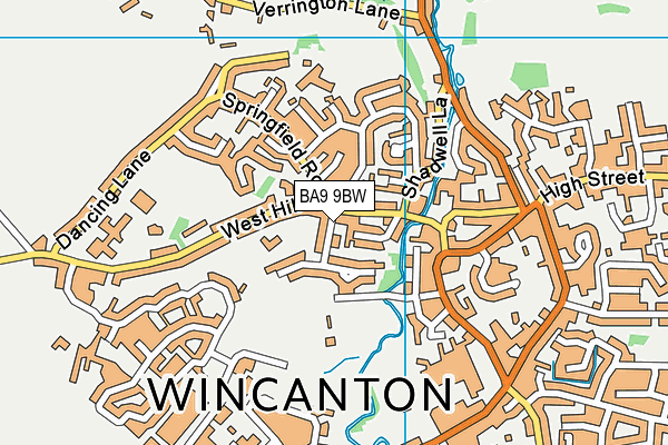 BA9 9BW map - OS VectorMap District (Ordnance Survey)