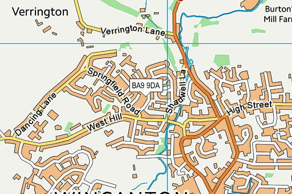 BA9 9DA map - OS VectorMap District (Ordnance Survey)