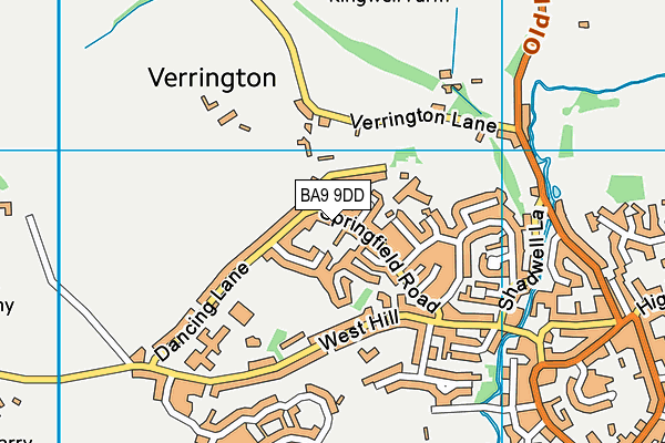 BA9 9DD map - OS VectorMap District (Ordnance Survey)