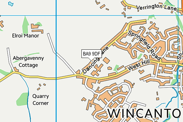 BA9 9DF map - OS VectorMap District (Ordnance Survey)
